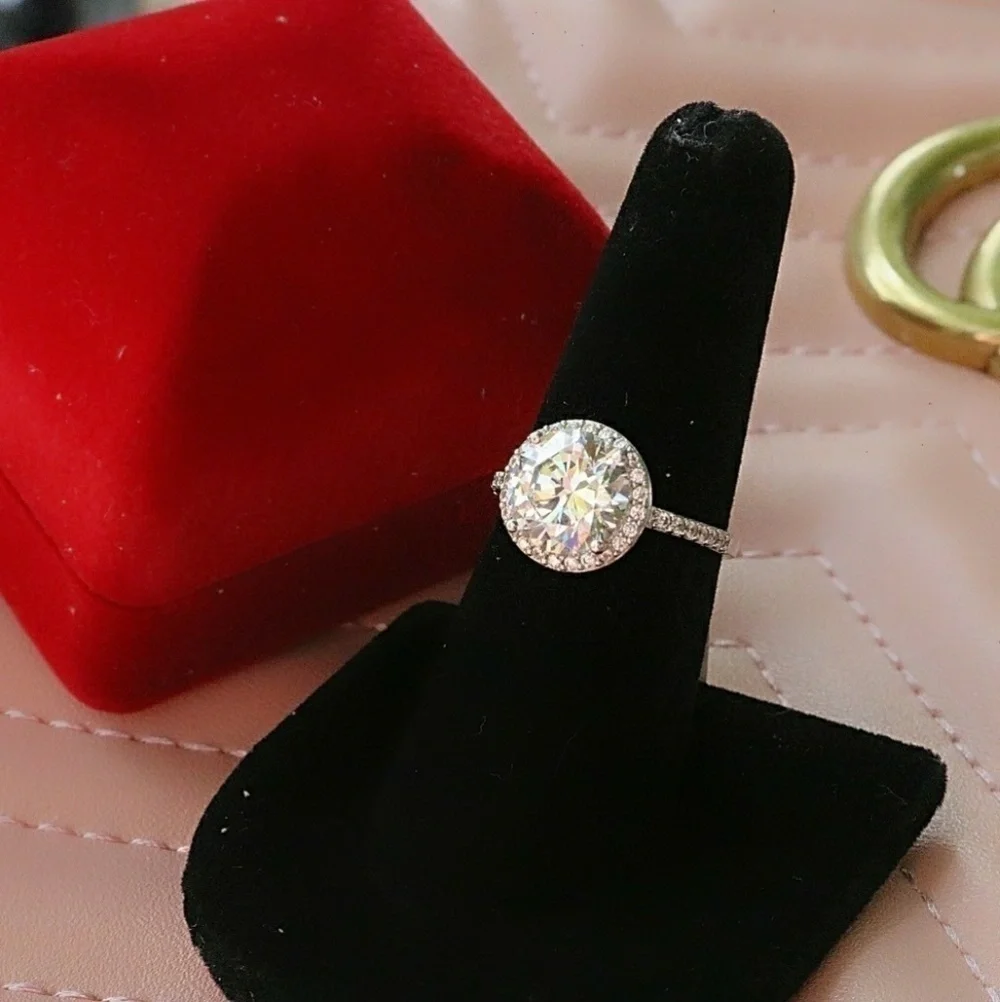 Genuine 925 Sterling Silver Engagement Ring